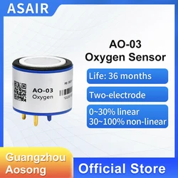 ASAIR AO-03 Oxygen Sensor Module Oxygen Concentration Sensor Probe 4OXV Oxygen Battery