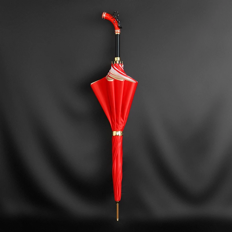 DanMunier Luxury Umbrellas Creative Handle Red Wedding Umbrella Windproof UV Protection Parasol Business Umbrella Travel Gifts