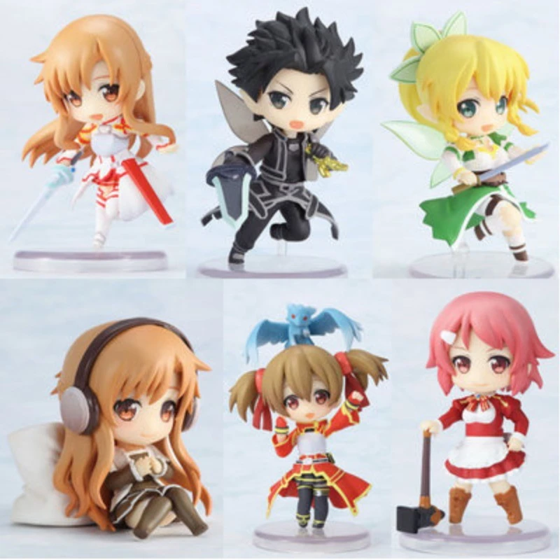 Sword Art Online wersja Q figurka Anime Kirigaya Kazuto Asuna zestaw Model figurki posąg ozdoba lalka zabawka prezent