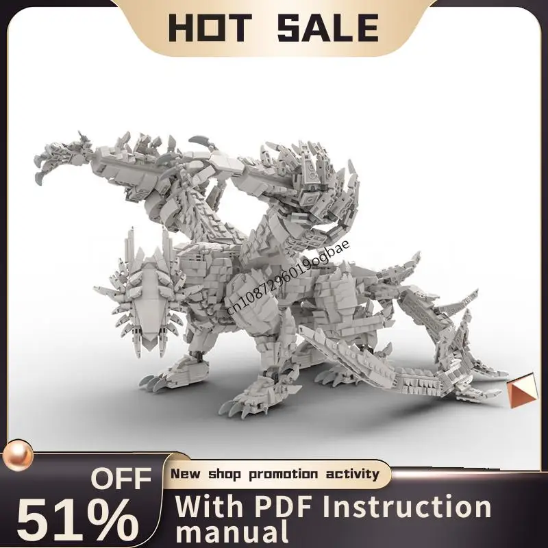 New 3215Pcs Popular Mythical Creatures Moc White Seraph Dragon Model Custom Puzzle Diy Creative Ideas Kids Toys Birthday Gifts