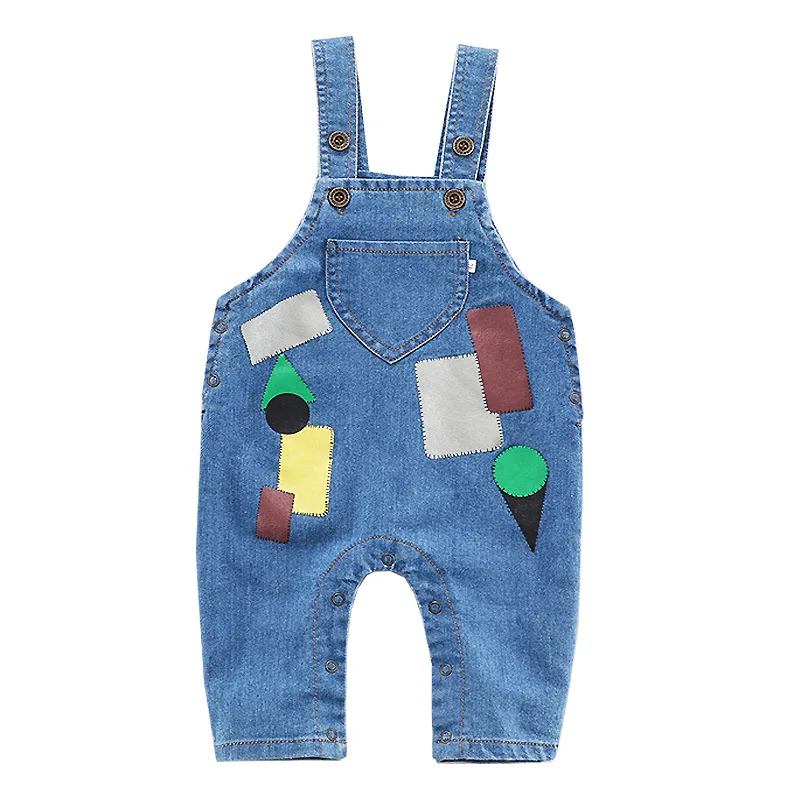 

Baby Boys Pants Infant Overalls 1-3 Years Baby Girls Clothes Geometric Print Jeans Kids Jumpsuit Cotton Trousers Spring/autumn