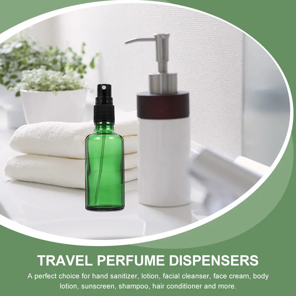 5Pcs Leakproof Glass Essential Oil Bottles Travel Sub Bottles Refillable Containers for Hand Lotion Shampoo
