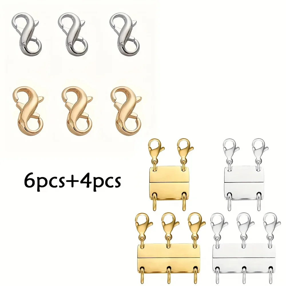 

Многослойная застежка для ожерелья, удлинитель браслета для ожерелья с пряжкой-лобстером, разделитель ожерелья для наслоения, несколько застежек для ожерелья