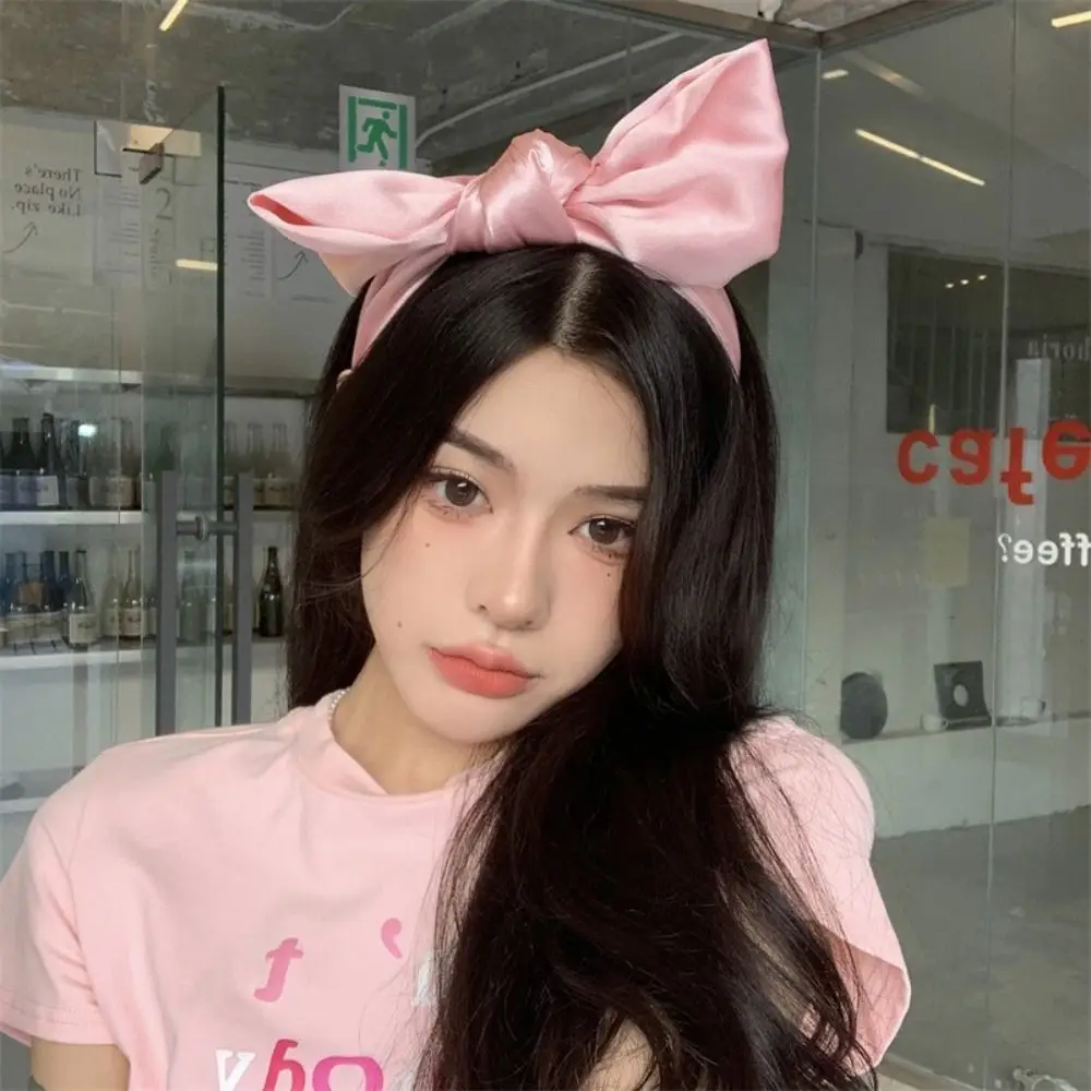 

Elegant Sweet Bowknot Headband Satin Lovely Lolita Hair Band Temperament Hair Accessories Cosplay Hair Hoop Makeup Hairband