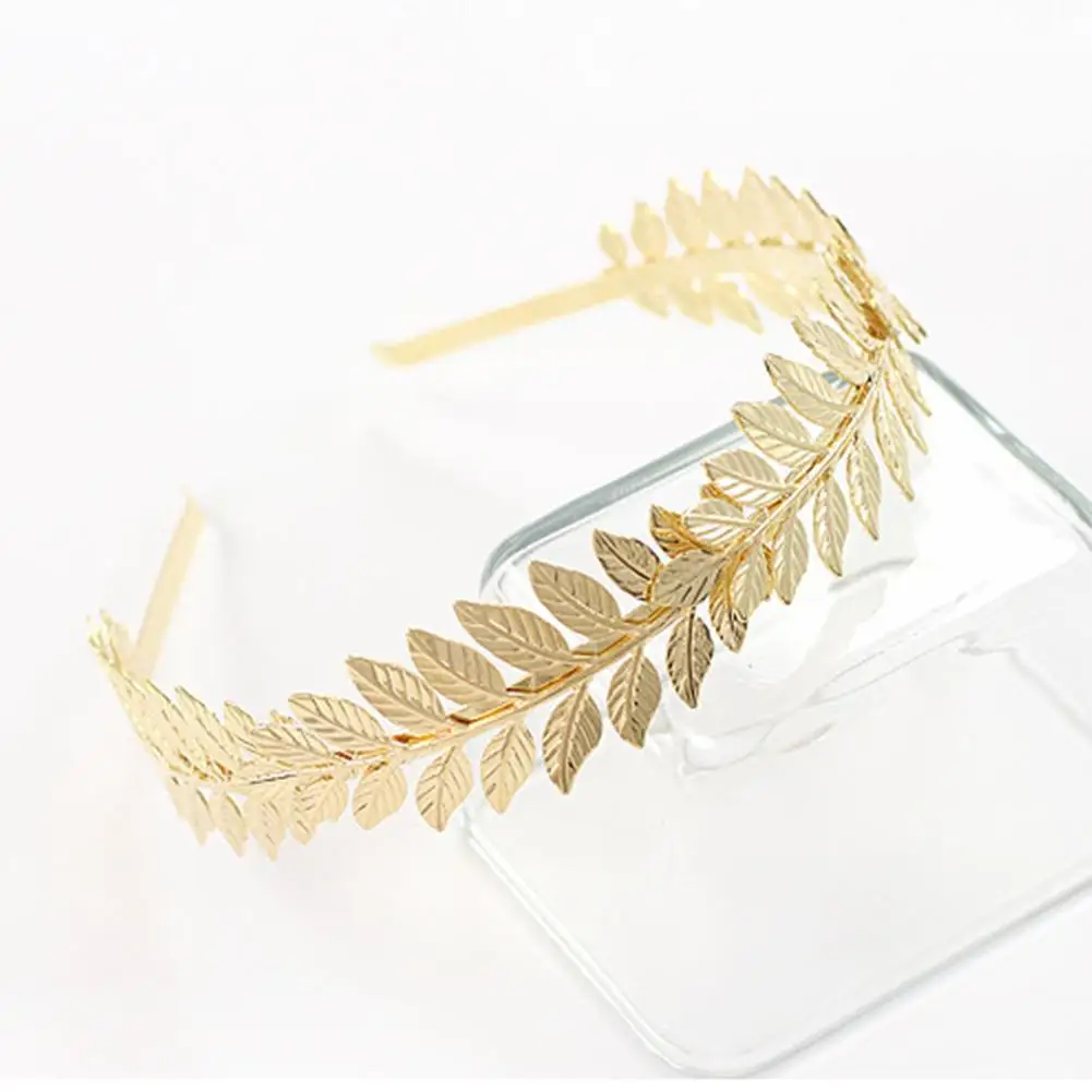 Diadema de hoja dorada Retro Para Boda, corona de joya para la cabeza de la novia romana, diadema de lujo para el cabello, accesorios de Tiara para