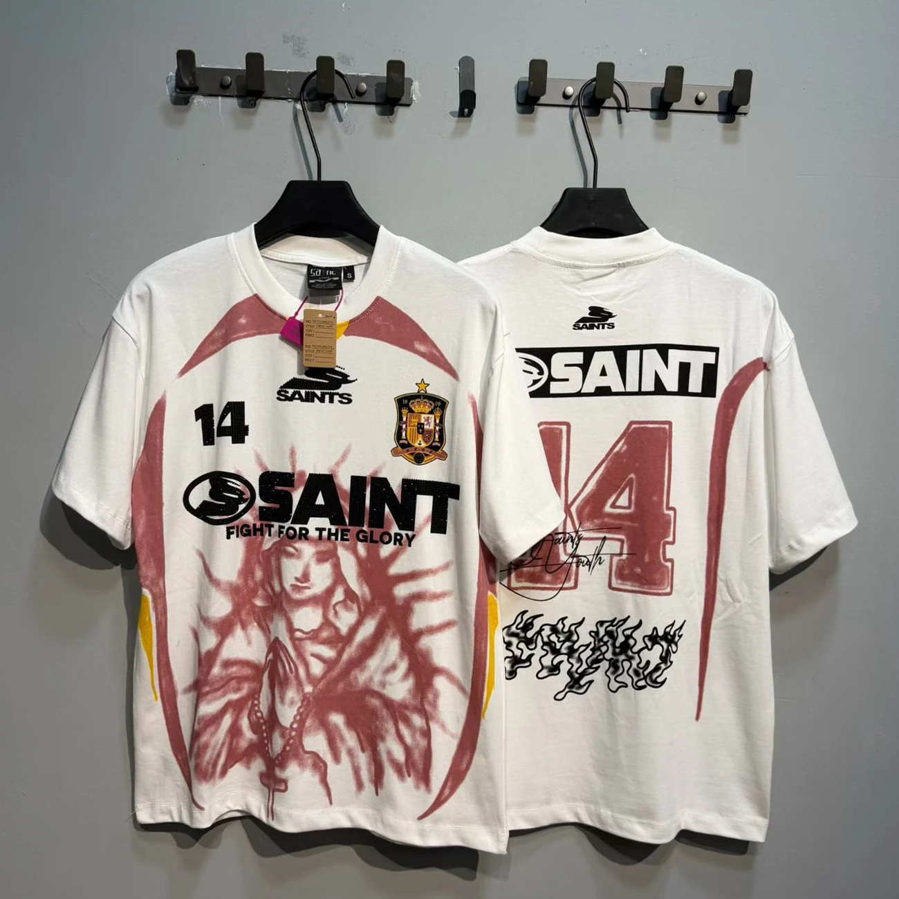 Non. T-shirt imprimé avec logo SAINT pour hommes et femmes, haute qualité, 14 modèles