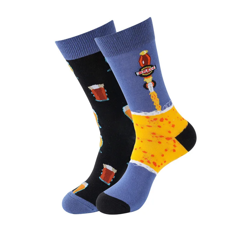 Spring and Summer New Creative Couple Style Personalized AB Fashion Socks Cartoon Jacquard Cotton Socks