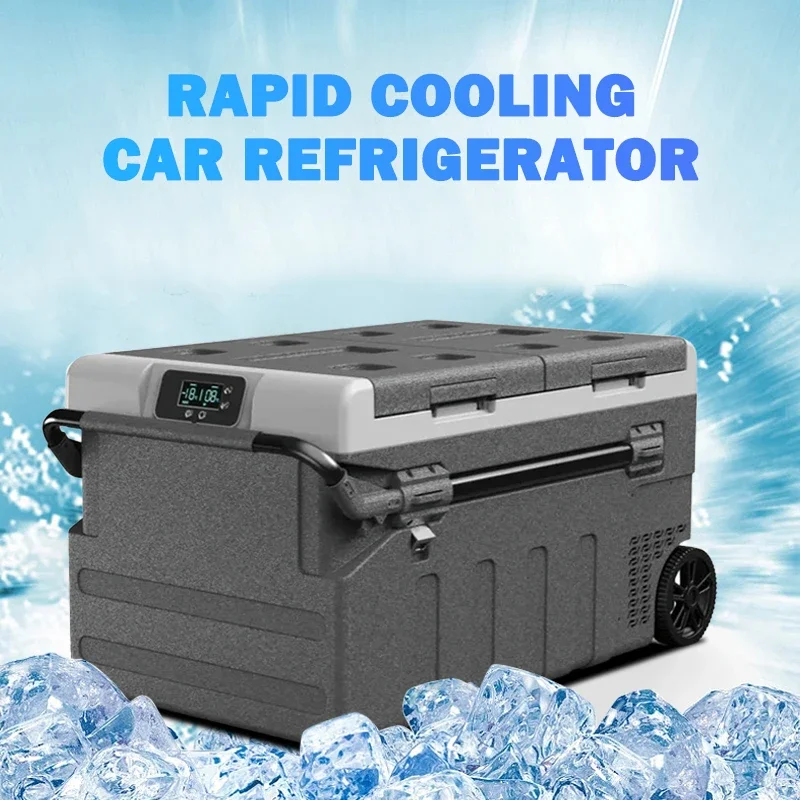 75L Dual Zone Solar Refrigerator Portable Car Freezer Powerful Compressor Quickly Cooler Car Refrigerator