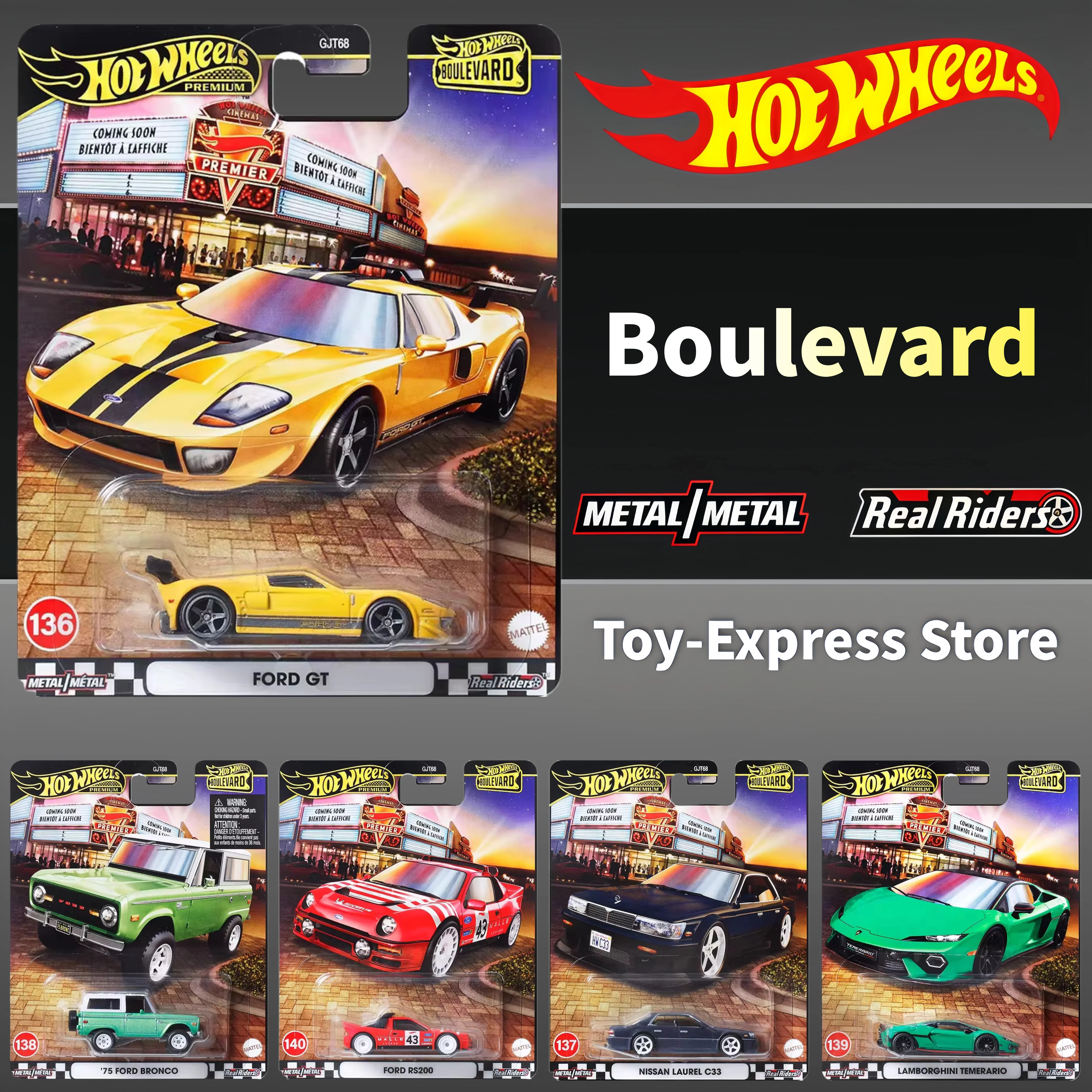

Игрушки Hot Wheels Premium 2025 Boulevard: модели автомобилей Toyota, Ford GT, Nissan, Lamborghini в масштабе 1:64 для мальчиков и детей.