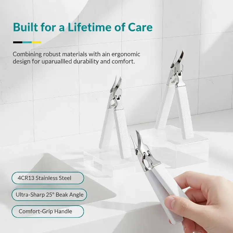 2026 NEW 3Pcs High Precision Stainless Steel Nail Clippers Heavy Duty Anti Slip Soft Grip Trimmer For Home Manicure Care