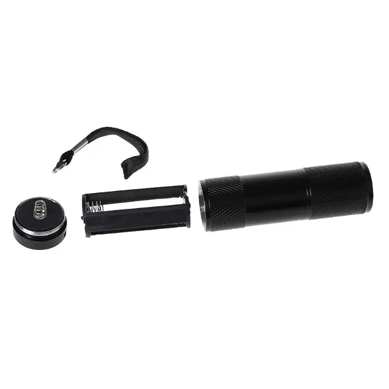 Minilinterna ultravioleta de luz negra, 9 LED UV, nueva