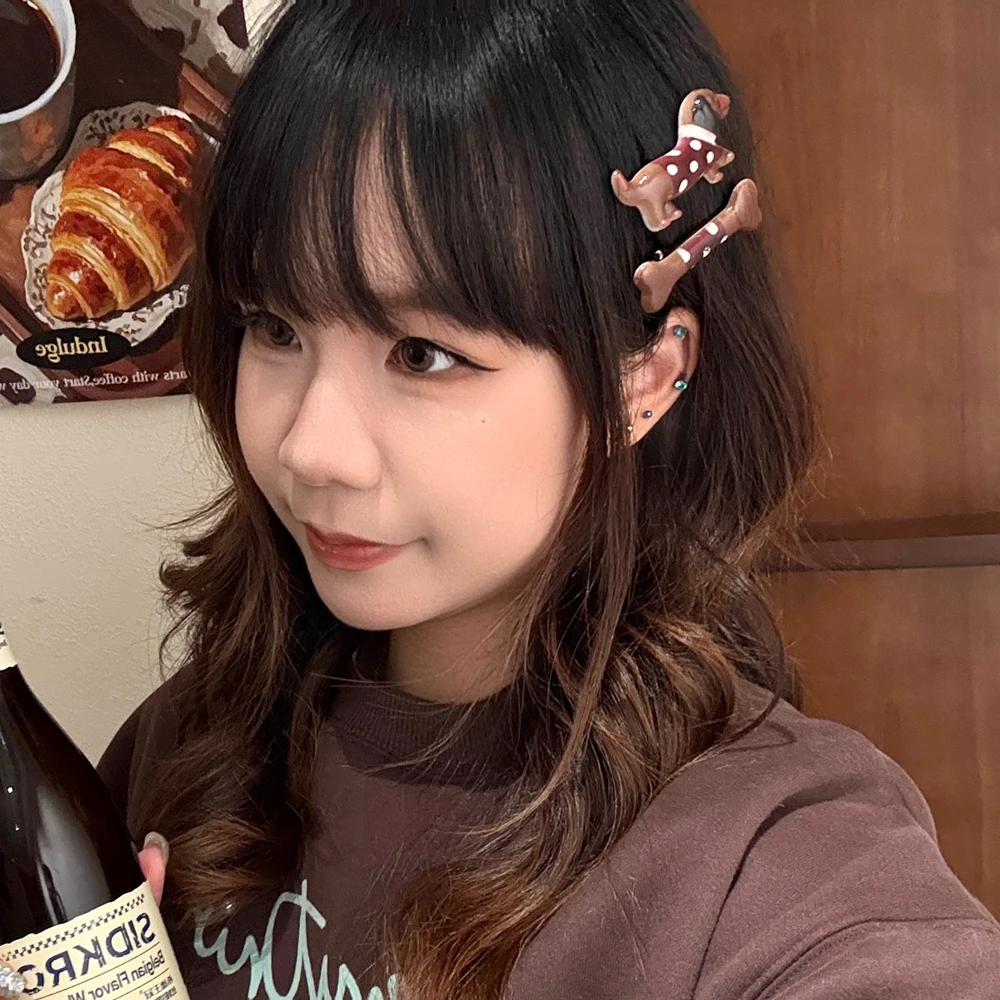 الكورية الاتجاه الجديد سبيكة الراتنج الكرتون الألماني العظام مشبك شعر 2 قطعة حفلة الطالب لطيف منقار البط كليب المرأة إكسسوارات الشعر #3