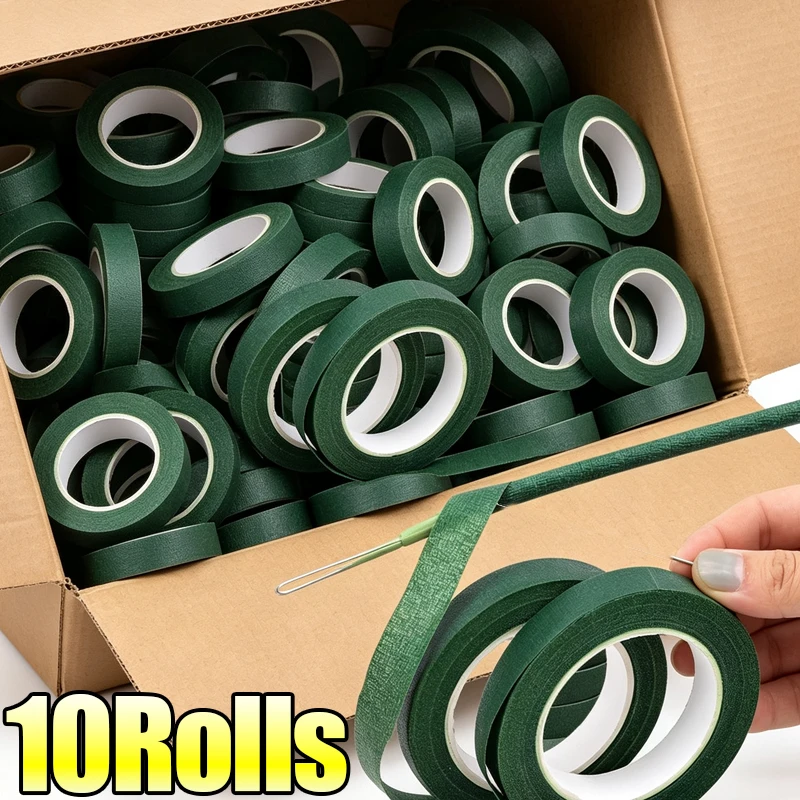 Floral Tape Green - 10/1Rolls Green Bouquet Floral Tapes Self-adhesive