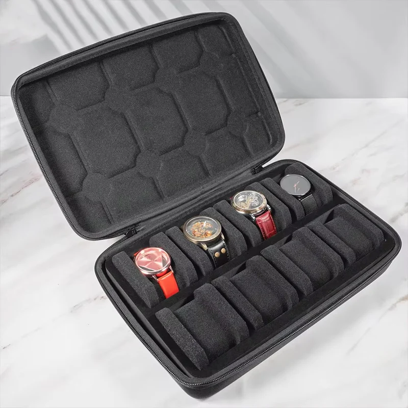 Travel Watch Box Organizer Portable Waterproof Watch Storage Box EVA Travel Watch Carrying Case Smart Watches Men & Women Gift