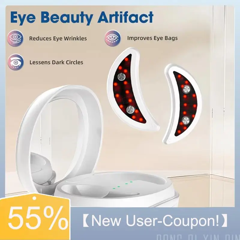 A60T Nieuwe roodlichttherapie oogmassageapparaat met EMS, anti-aging oogzorgapparaat voor het verminderen van donkere kringen en wallen