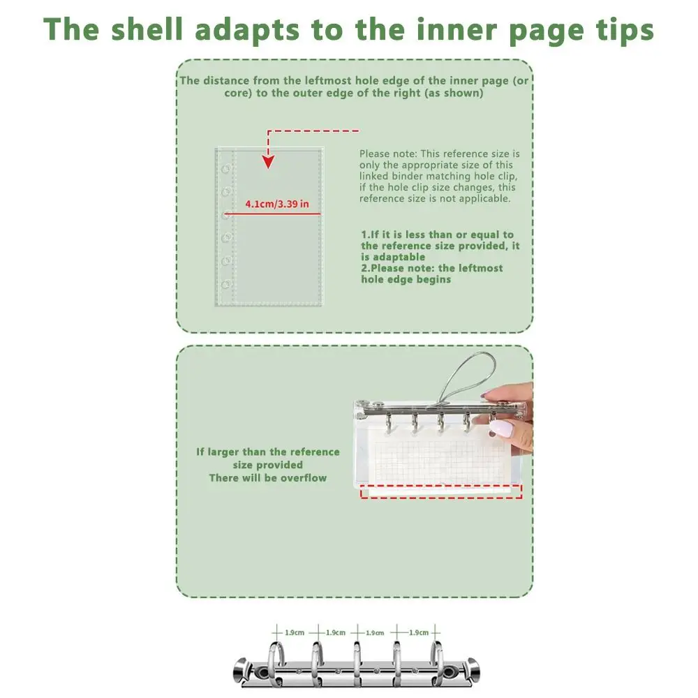 Compact Size Transparent PVC Binder Notebook M2.5 DIY Loose-leaf Journal with Elastic Band Photo Card Organizer K-pop Fans