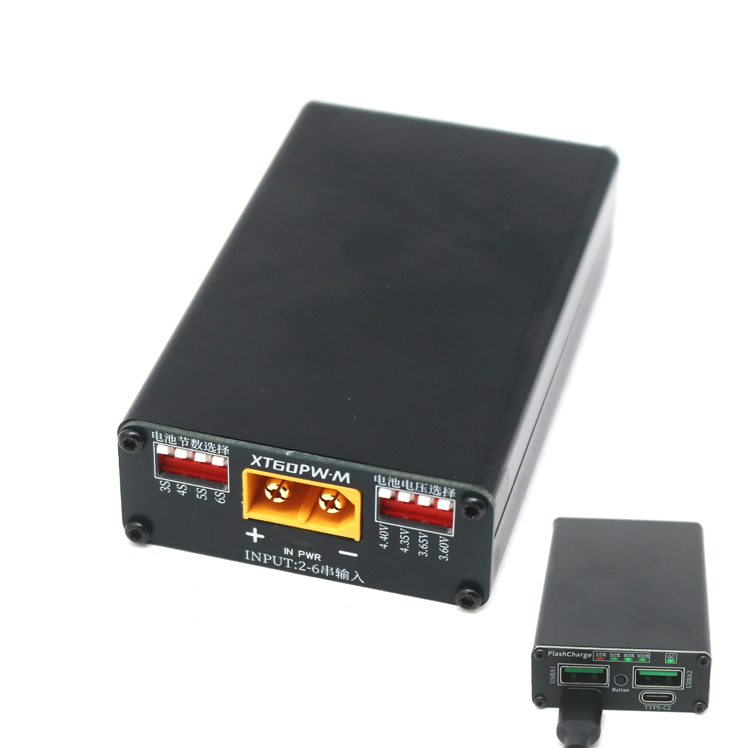 PD3.1 100W High Power Fast Charging  2S 3S 4S 5S 6S BMS Type-C Li-ion/LiFePO Battery Charger/Discharger XT60 USB flash Charge