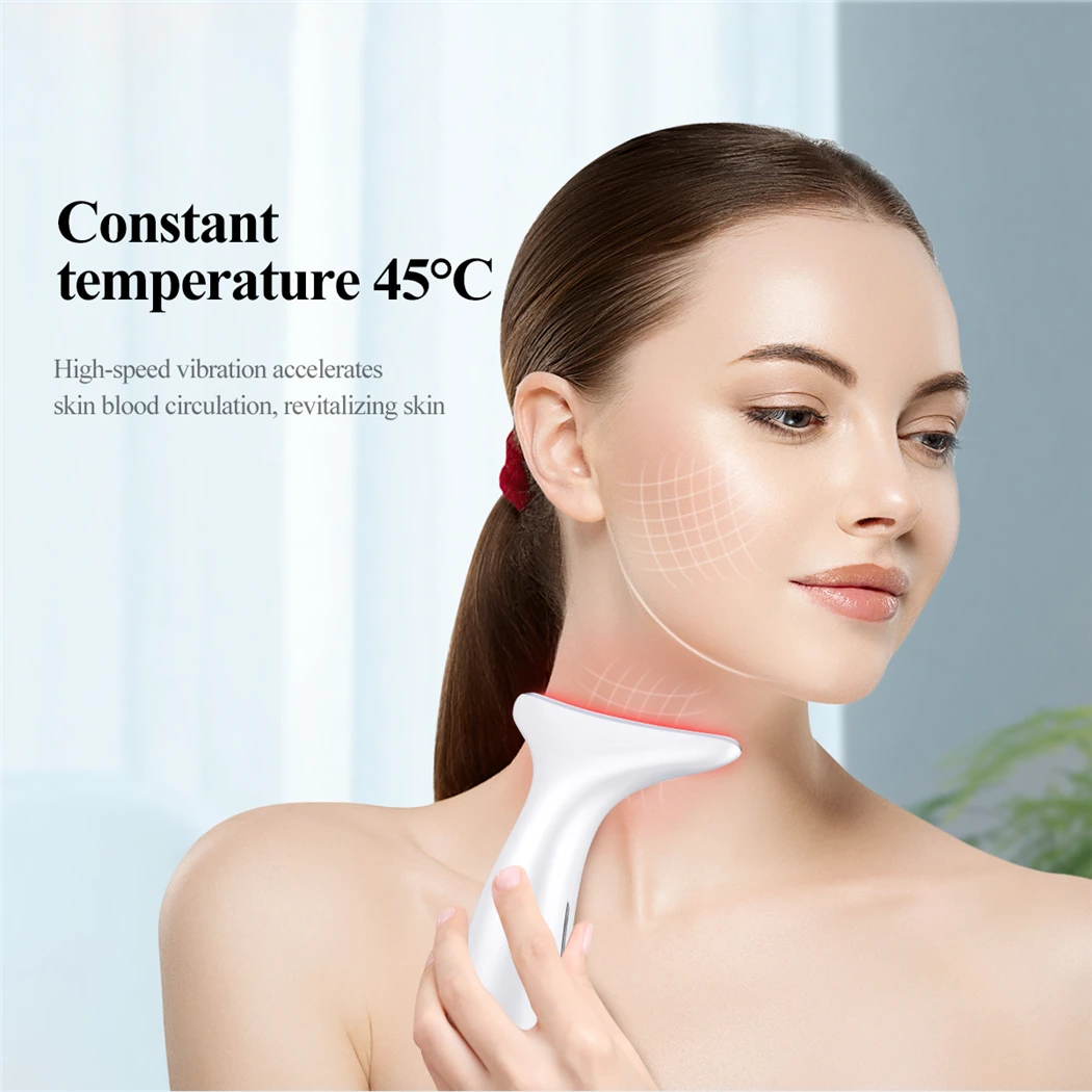 CkeyiN Neck Face Beauty Device LED Photon Skin Care Machine Face Lifting rassodante collo rughe rimozione sbiancante massaggiatore viso