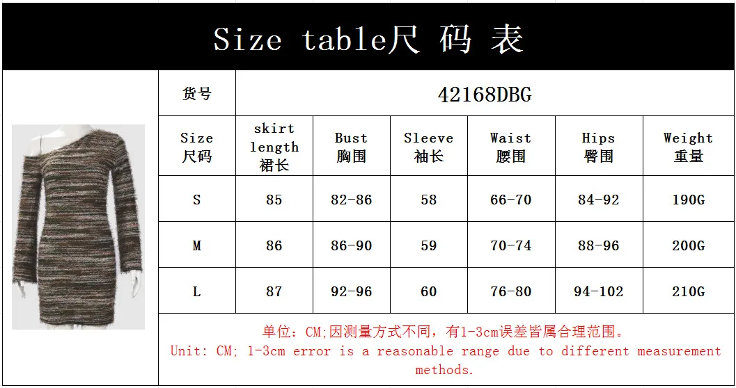 BKLD 2025 Autumn New Fashion Slimming Multi Color Knitted Skew Shoulder Long Sleeve Dress Women Clothing Party Short Dresses