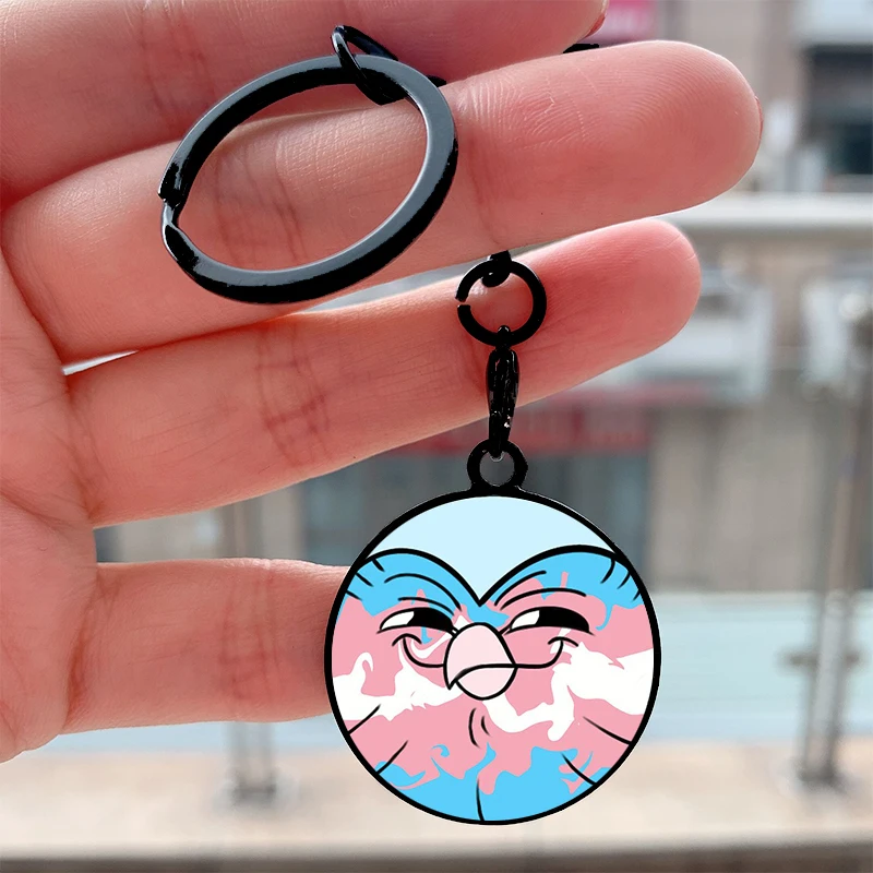 Fashion owl Trans Hooty Cool Custom Key Motorcycles Cars Backpack Chaveiro Keychain For Friends KeyRing Gifts Accessories