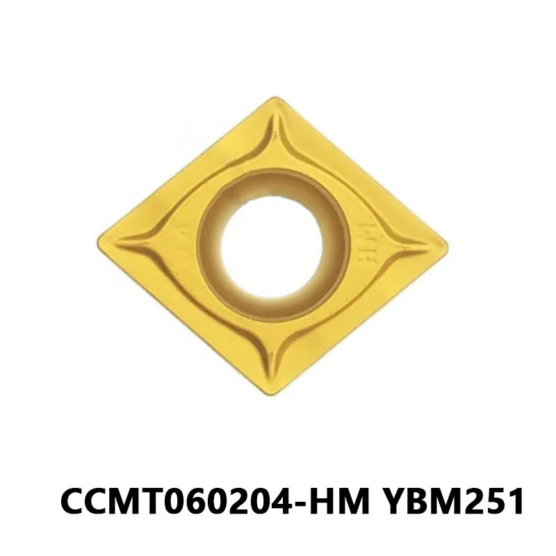 

10 шт. CCMT 060204 HM твердосплавные вставки CCMT060204-HM YBM251 для нержавеющей стали внутренний токарный расточной стержень токарный станок с ЧПУ Режущий инструмент