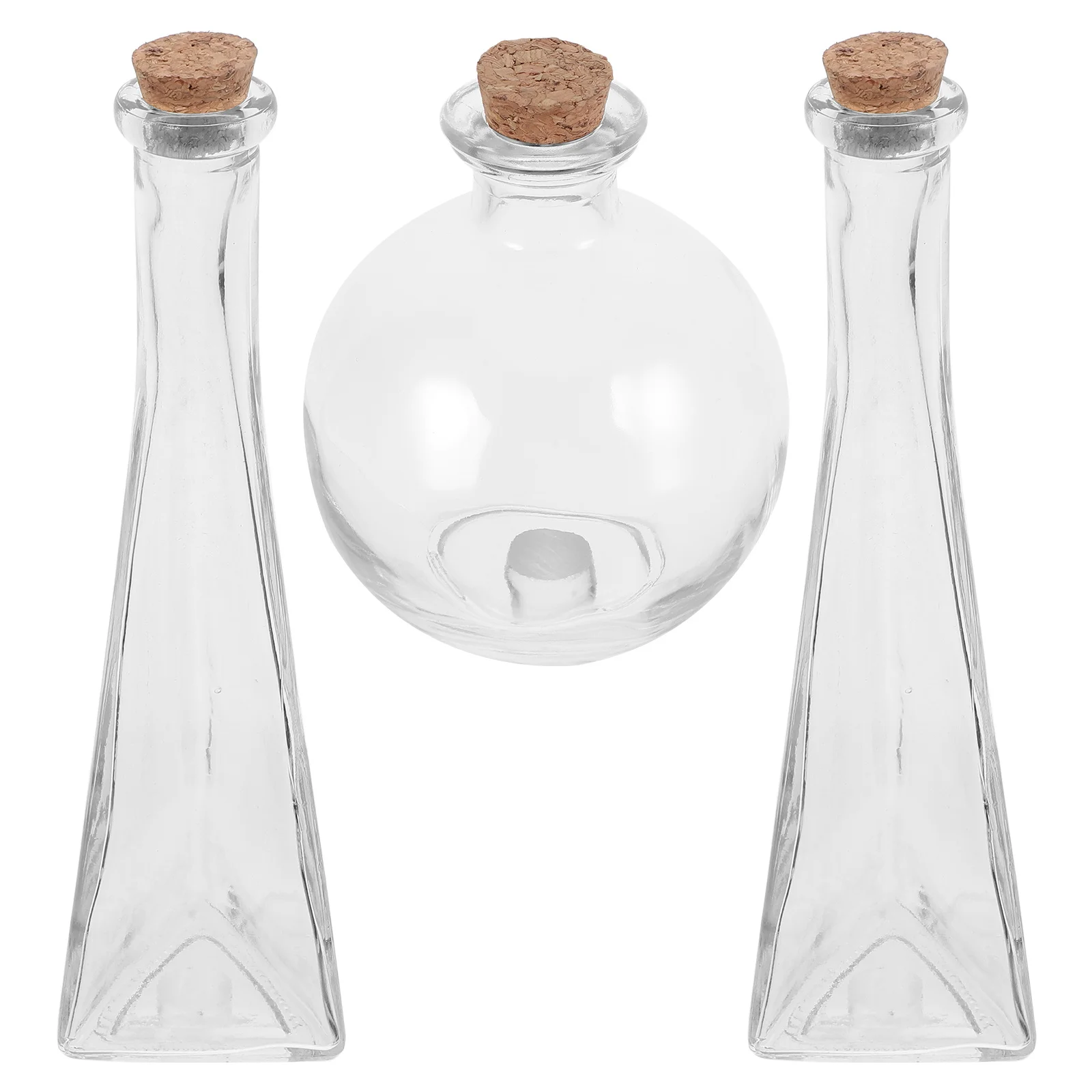 

3Pcs Wedding Memorial Sand Ceremony Bottle Set Clear Glass Jars with Corks Elegant Keepsake Decor Clear Glass Bottles