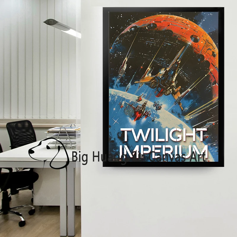 ملصق لعبة لوحة الشفق الاعماري خمر ، Scifi ، الخيال العلمي ، الفضاء ، هدية لوحة اللاعب ، طباعة قماش ، الألعاب الرجعية ، ديكور الجدار