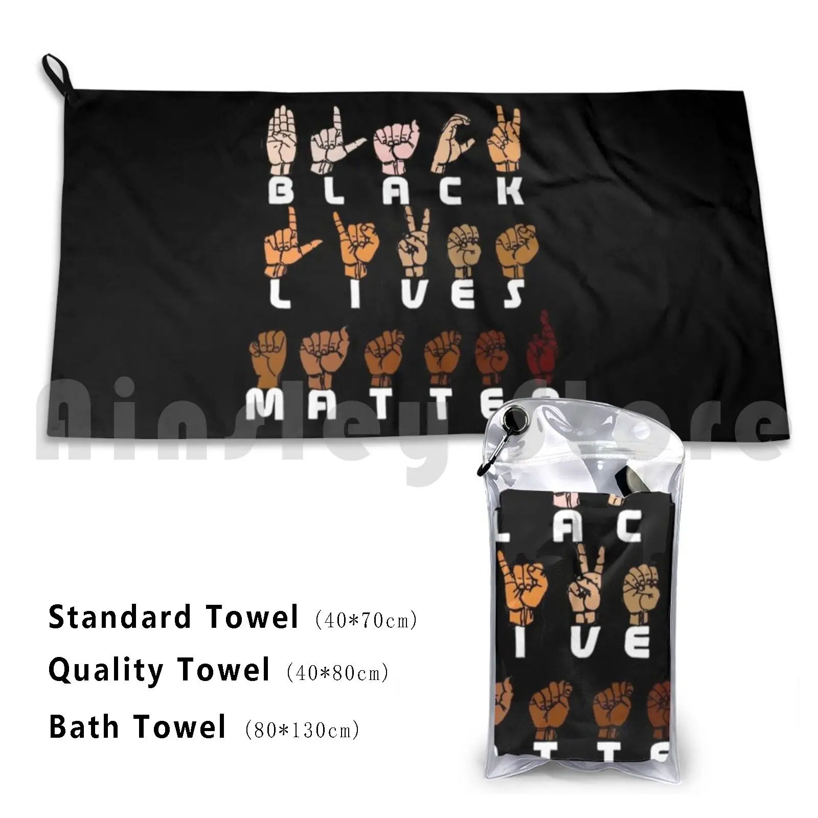 Black Lives Matter American Sign Language Asl Custom Towel Bath Towel Black Lives Matter Blacklivesmatter