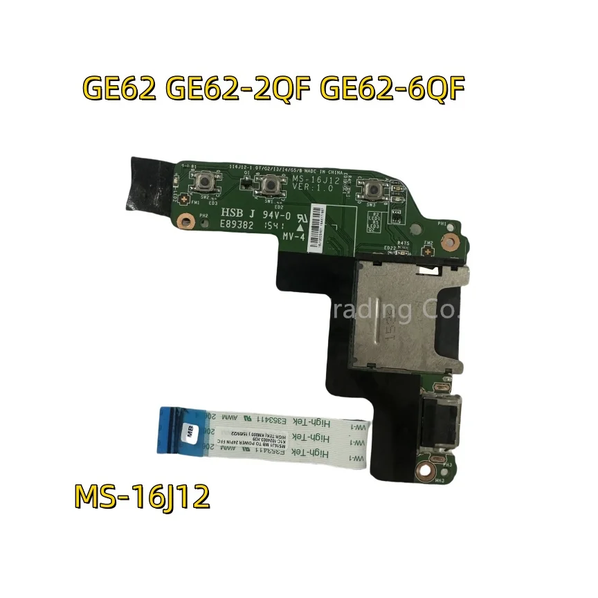 Original For MSI GE62 GE62-2QF GE62-6QF GE72 GE72-6QF USB Card Reader Media Button With Cable MS-16J12