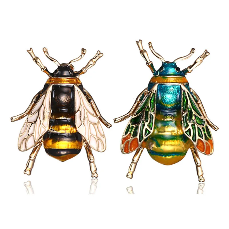 Fashion Enamel Bumblebee Brooches Women Bee Insect Pins