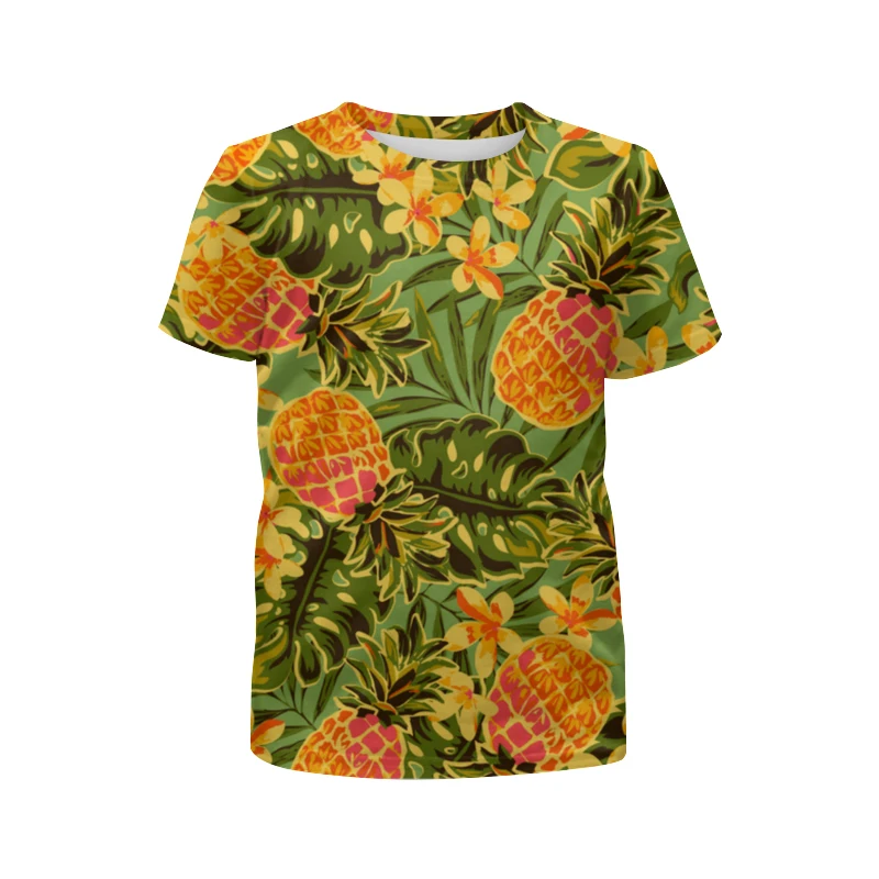 Summer Fruit Dessert Printing New Men\'s And Women\'s Round Neck Short Sleeve Casual Hip Hop Loose Fashion Comfortable T-shirt Top