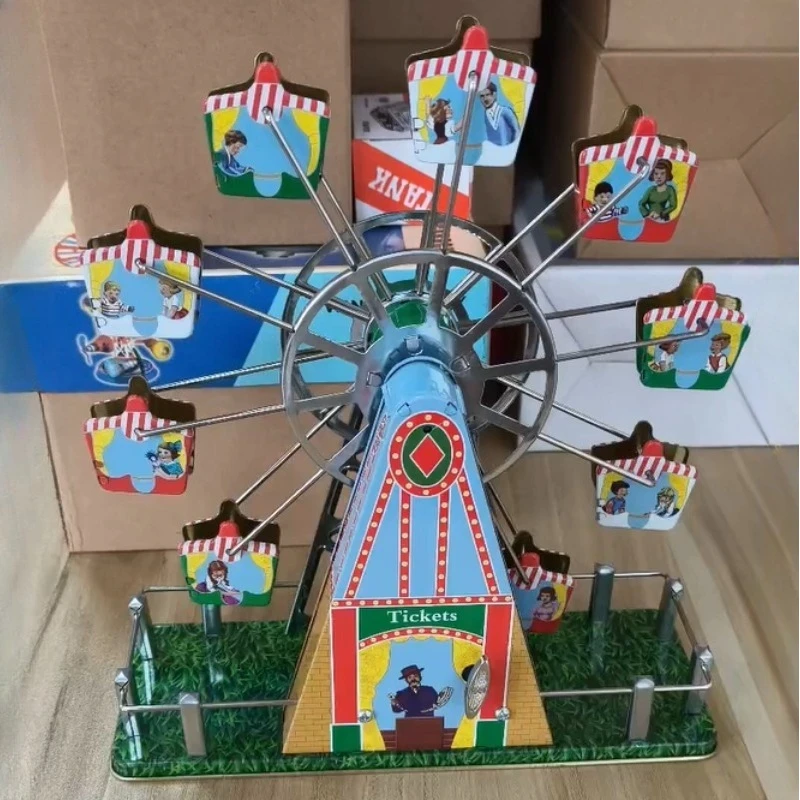 

The Music Ferris Wheel Mechanical Toy Adult Collection Retro Wind Up Toy Metal Tin Figures Model Kids Gift Clockwork Toy