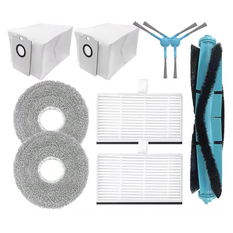 Kit de peças de reposição a24p, 9 peças para cocotec conga 9590/9990/10090 ai spin revolução ultra power-brush filtro esfregão pano saco de pó inclus