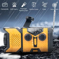 Emergency Hand Crank Solar Radio with LED Flashlight, AM/FM/NOAA Portable Weather Radio with 2000mAh Mobile Power Phone Charger