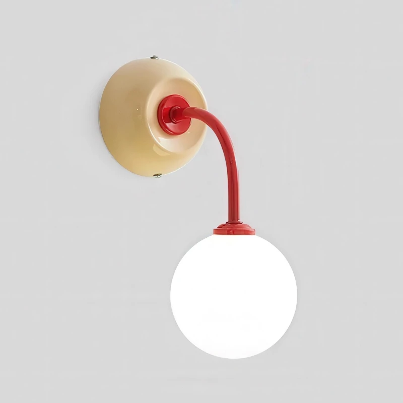 كريم نمط استدارة الزجاج مصابيح الحائط غرفة نوم السرير غرفة الأطفال أضواء الجدار دراسة خلفية جو الشمعدانات بهو #3