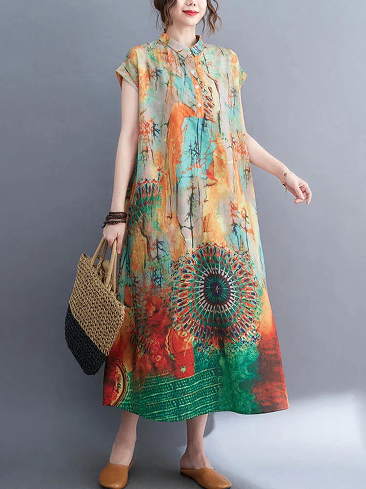 Max LuLu 2022 Fashion Chinese Style Clothing Womens Vintage Printed Summer Dresses Flower Leisure Vestidos Elegant Office Dress