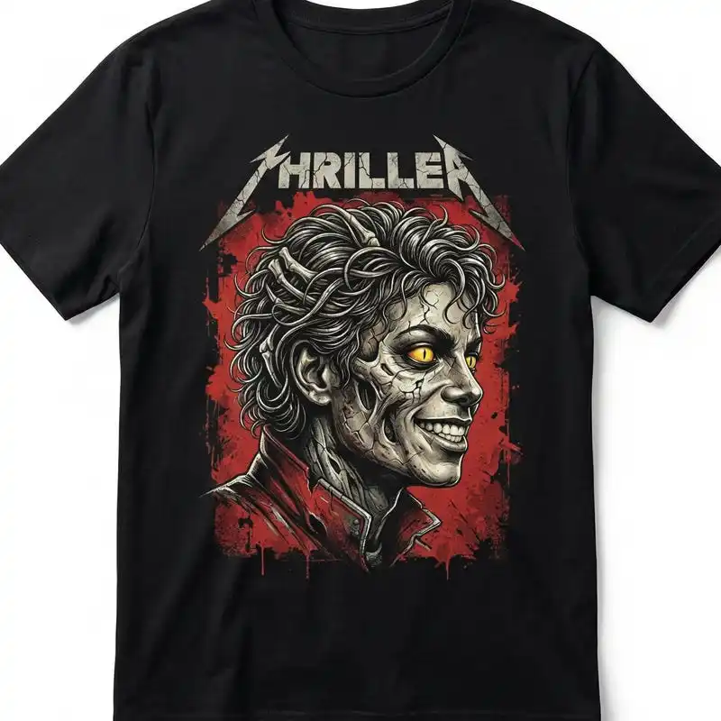 Thriller Zombie Graphic Tee: Michael Jackson 80s Metal Style