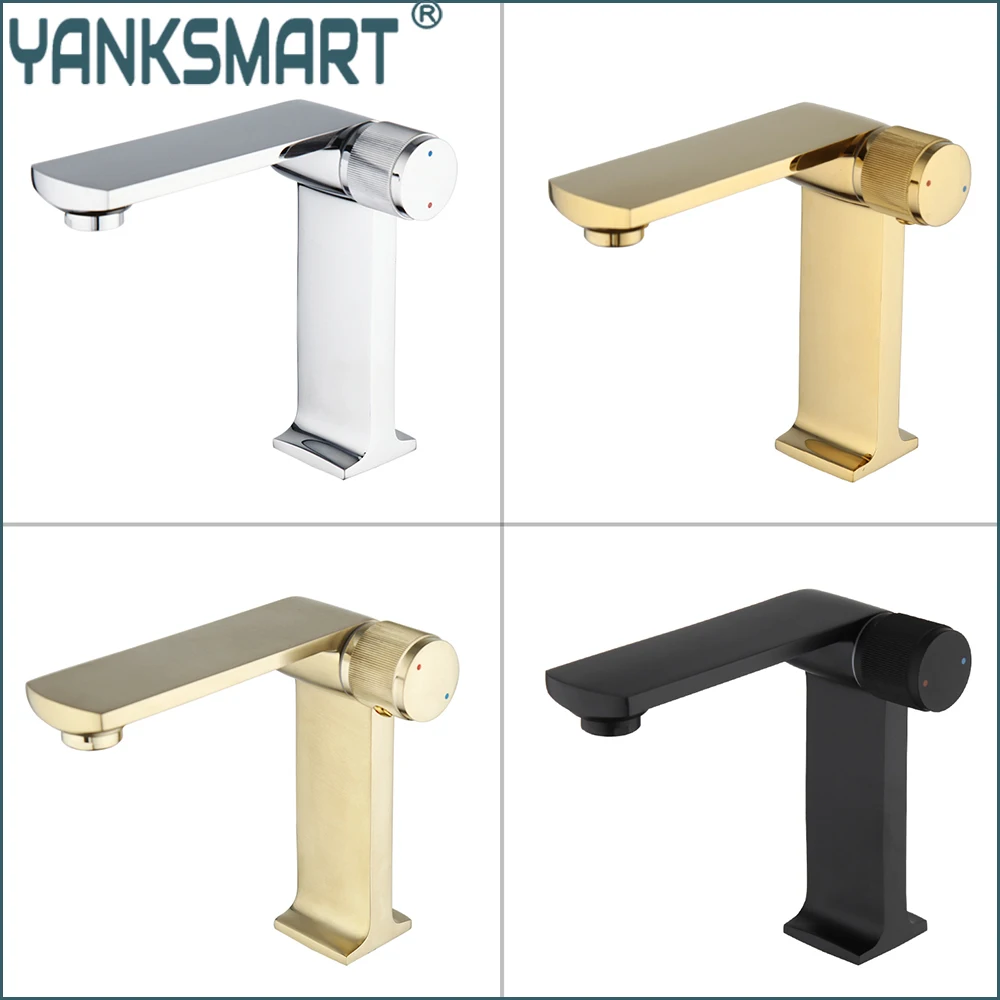 

YANKSMART Luxury Bathroom Faucet Basin Sink Deck Mounted Single Handle Bathtub Faucet Washbasin Cold And Hot Mixer Water Tap