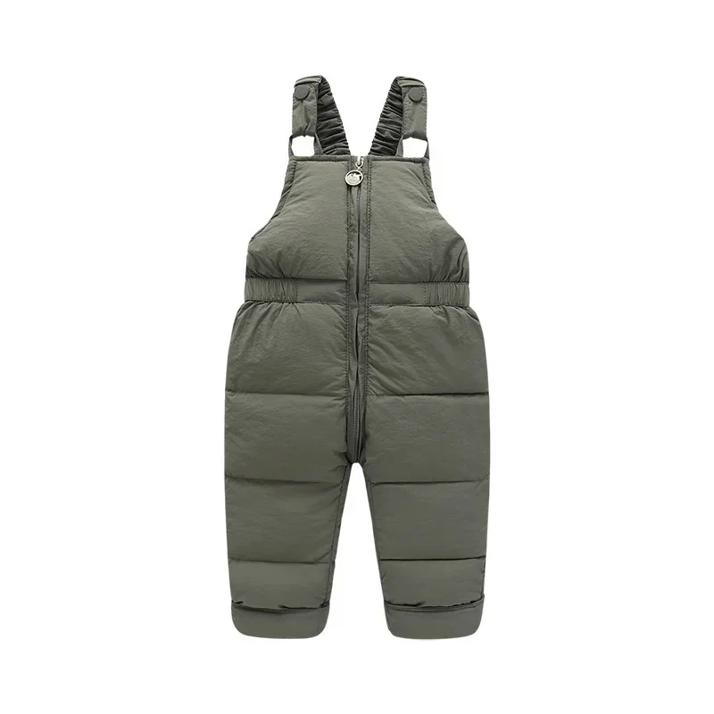 Baby Boys Thicken Warm Rompers Girls Thicken Winter Down Pants Kids Casual Solid Colour Trousers Baby Solid Colour Overalls