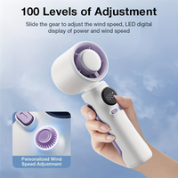 【A87T】Handheld Turbo Fan 4000Mah USB Rechargeable With LED Digital Display High Speed Cooling Mini Fan For Travel