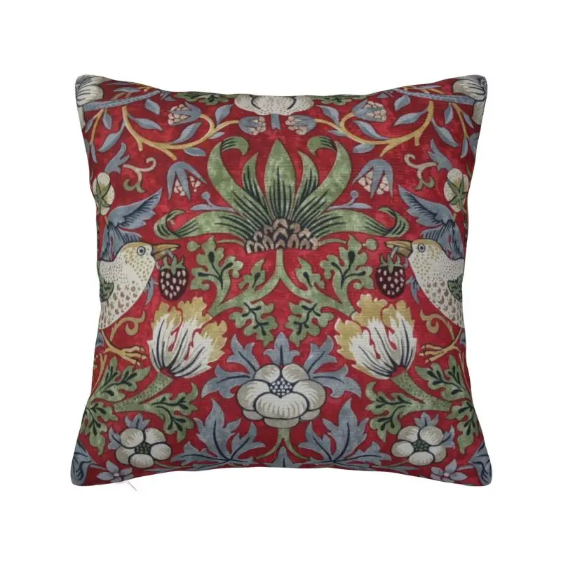 Custom Luxury Strawberry Thief By William Morris Cushion Cover Velvet Vintage Bohochic Floral Pillow Case Home Decorative