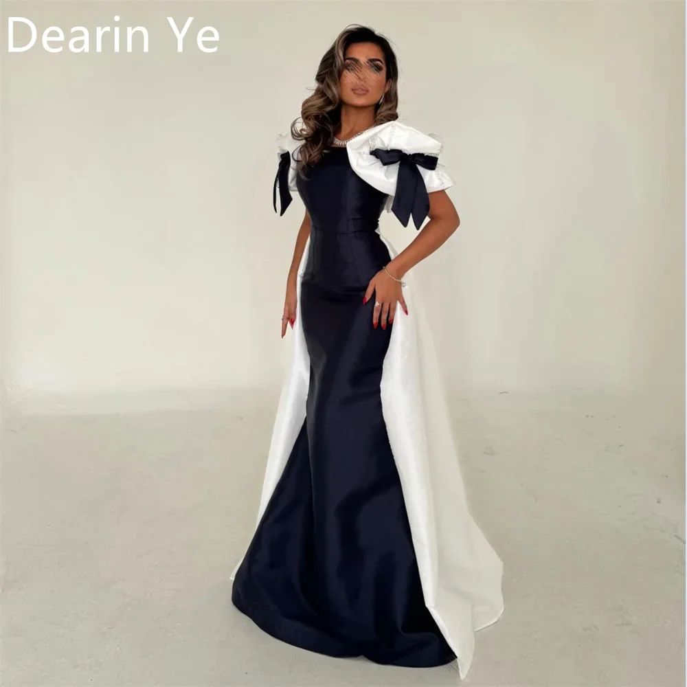 

Customized Prom Gown Dearin High Collar Trumpet Floor Length Open Back Bow Bespoke Occasion Dresses Formal Evening Dress Saudi A