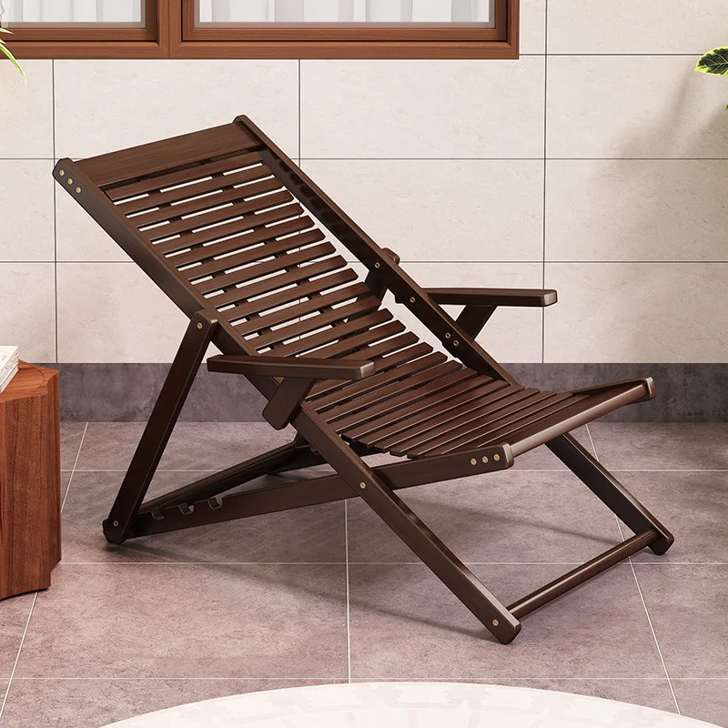 

Portable Folding Lounge Chair Outdoor Camping Relaxing Bamboo Chair Home Elderly Comfort Office Nap Adjustable Recliner