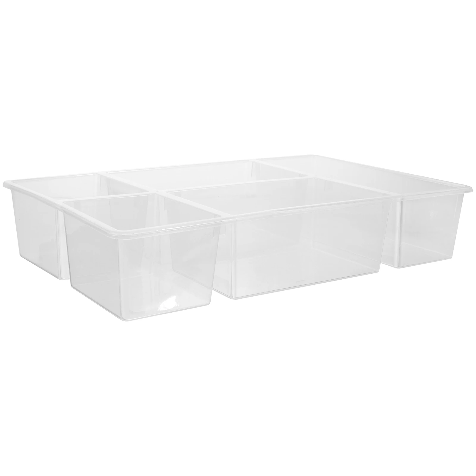 

Cutlery Storage Box Kitchen Utensils Holder Large Capacity Grid Design Transparent Silverware Organizer Tray Camping Boxes