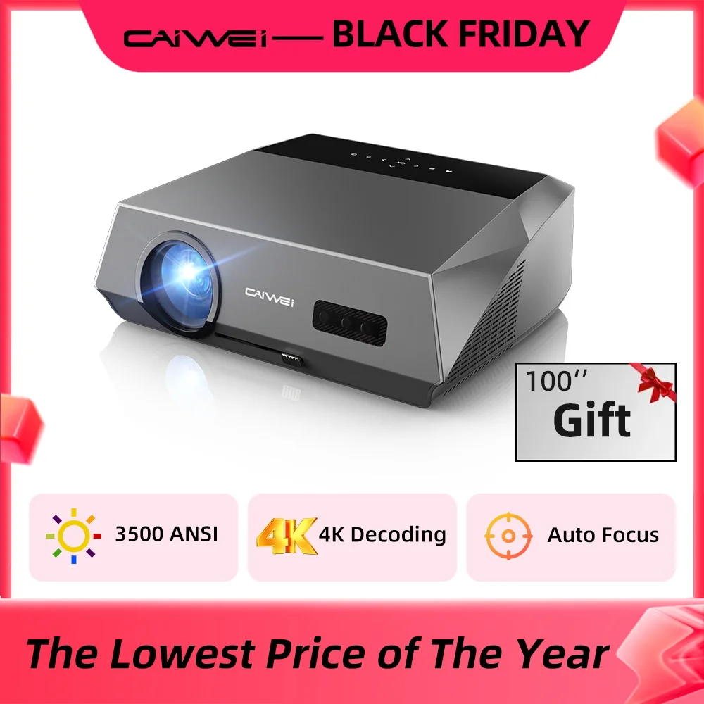 CAIWEI A10Q Projector 4K Full HD 1080P Home Theater Google TV WiFi Smart TV AutoFocus Netfli Beam проектор for Outdoor