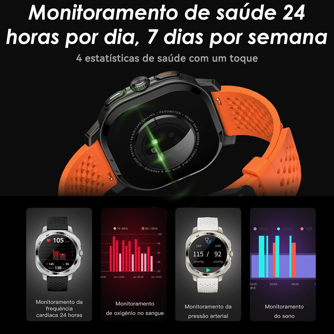 Relógio AURAFIT NEXA 3، Amoled 1.34، أجهزة الاستقبال d'água 3ATM، mais de 150 modos esportivos، مراقبة الصحة، Android e IOS