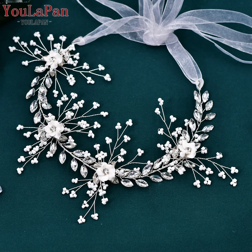 Top queen Strass Blumen Stirnband Braut Hochzeit Kopf bedeckung handgemachte Kristall Haarschmuck Frau Party Kopf bedeckung hp602