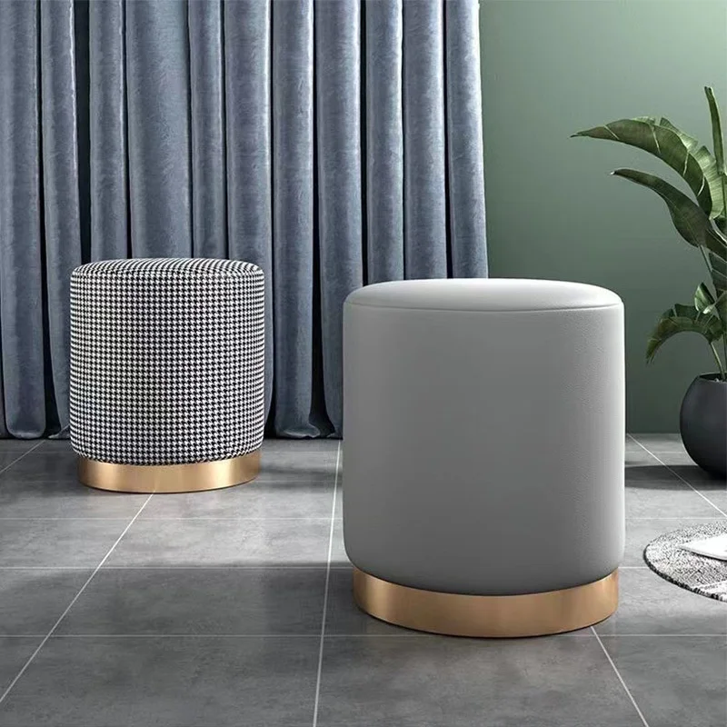Makeup Stool Light Luxury Round Stool Chair Bedroom Sofa Stool Dresser Stool Small Footrest Home Shoe Changing Stool New Sales