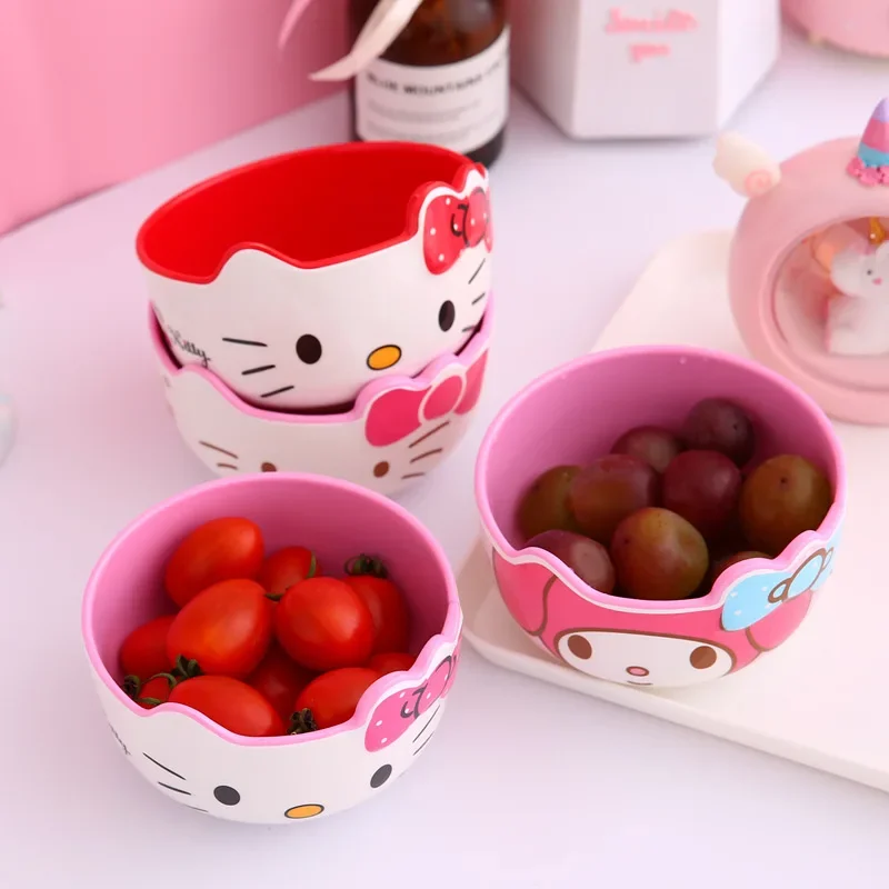 Sanrio Bowl Hello Kitty Cartoon Soepkom Creativiteit Servies Instant Noodle Bowl Party Servies Huishoudelijk Kind voor geschenken