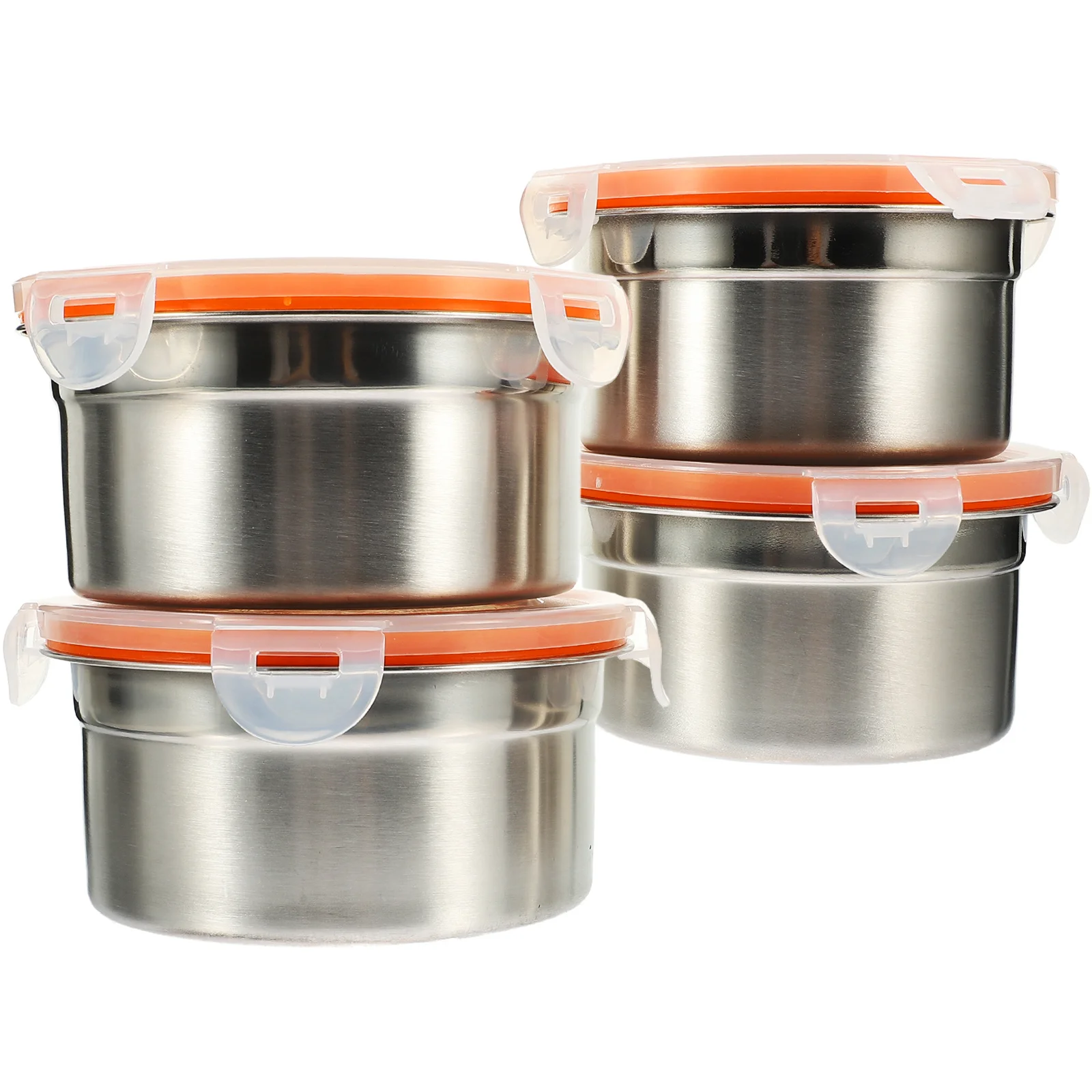 

4Pcs Circular Food Preservation Box Freezer Safe Containers Sealed Multi-Function Storage Portable for Fridge Salad Snacks Beans